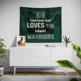 Pixsona Hawaii Rainbow Warriors Skyline Tapestry | Personalized | Custom