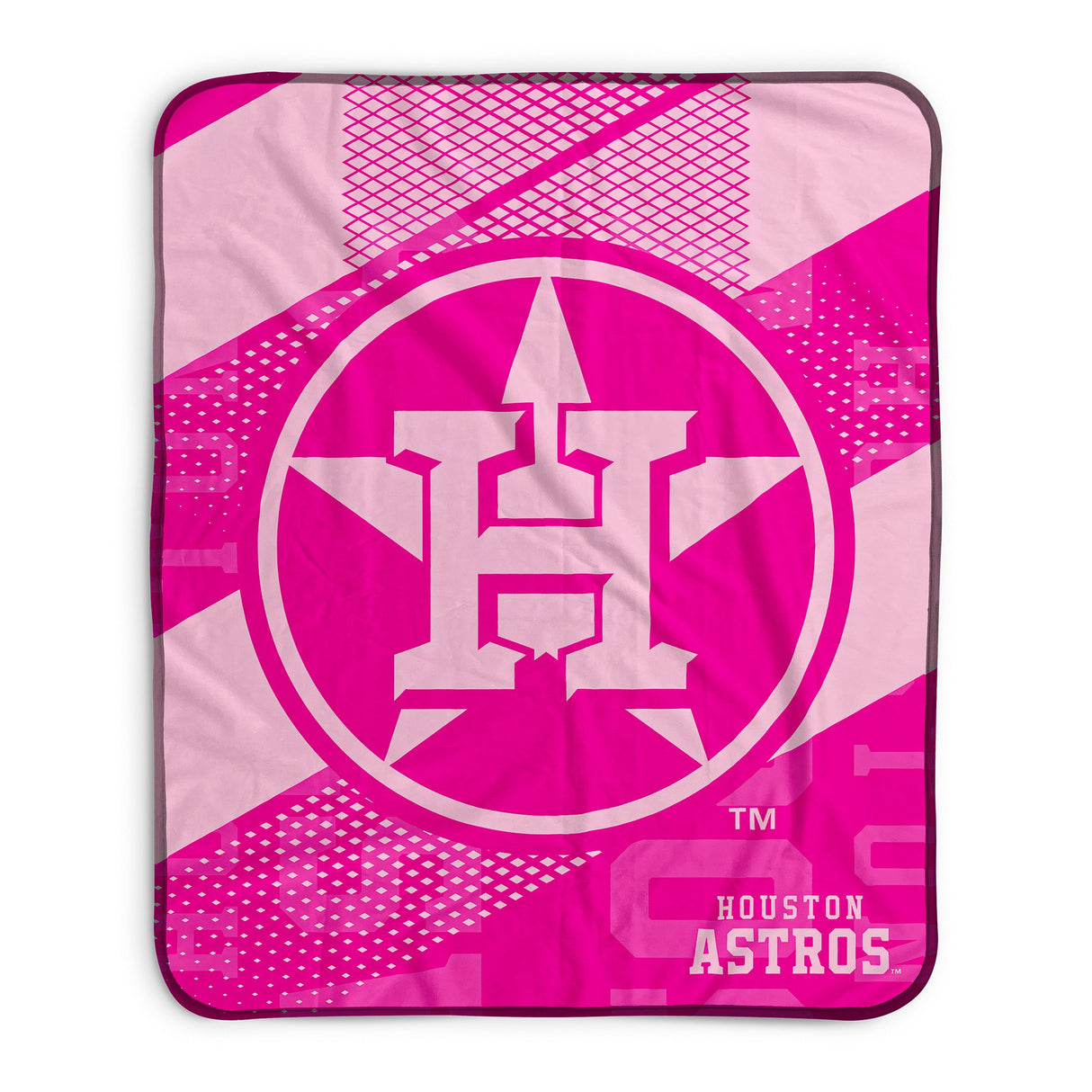 Pixsona Houston Astros Pink Motion Pixel Fleece Blanket