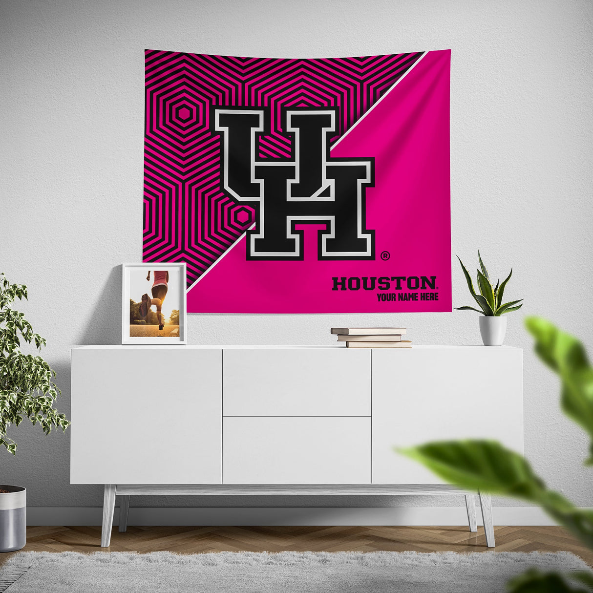 Pixsona Houston Cougars Pink Implosion Tapestry | Personalized | Custom