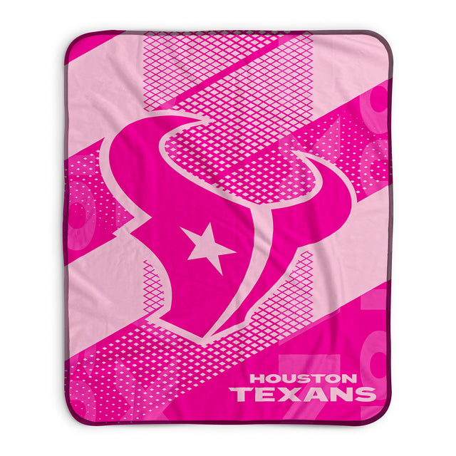 Pixsona Houston Texans Pink Motion Pixel Fleece Blanket