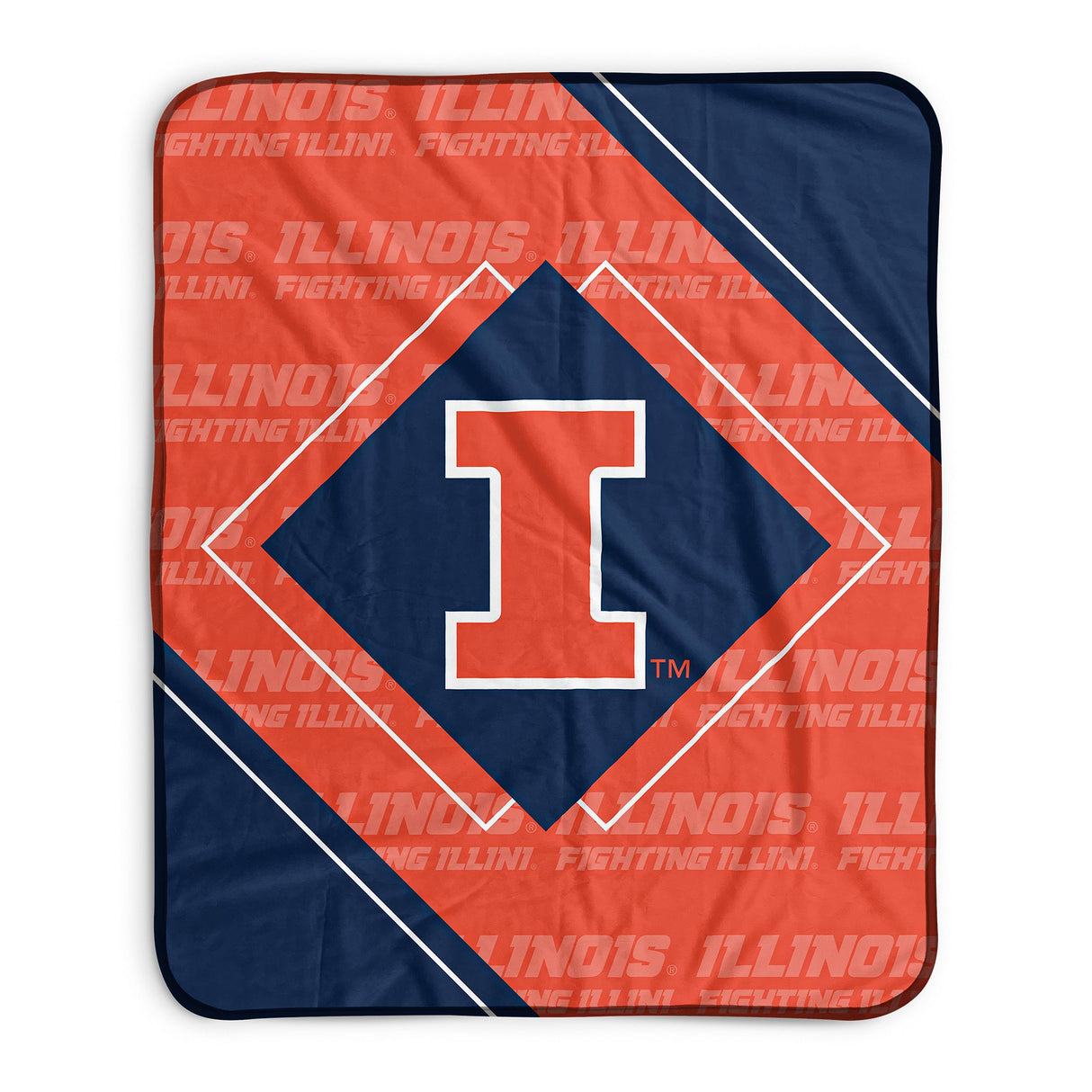 Pixsona Illinois Fighting Illini Boxed Pixel Fleece Blanket