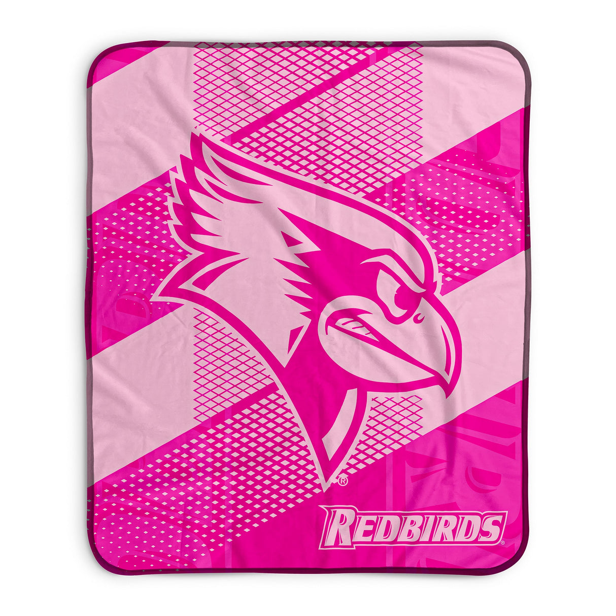 Pixsona Illinois State Redbirds Pink Motion Pixel Fleece Blanket