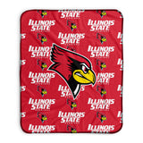 Pixsona Illinois State Redbirds Repeat Pixel Fleece Blanket