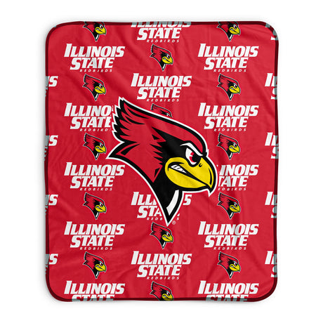 Pixsona Illinois State Redbirds Repeat Pixel Fleece Blanket