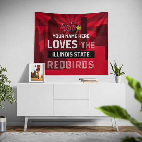 Pixsona Illinois State Redbirds Skyline Tapestry | Personalized | Custom