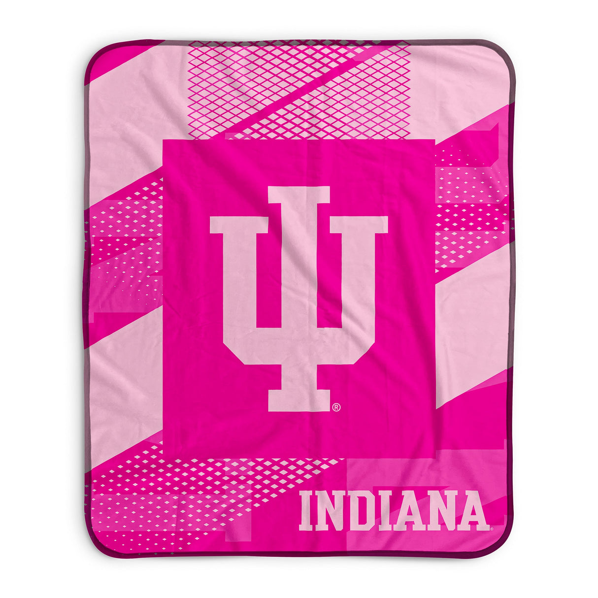 Pixsona Indiana Hoosiers Pink Motion Pixel Fleece Blanket