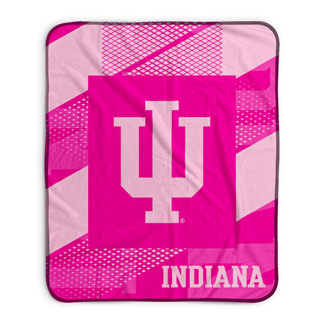 Pixsona Indiana Hoosiers Pink Motion Pixel Fleece Blanket