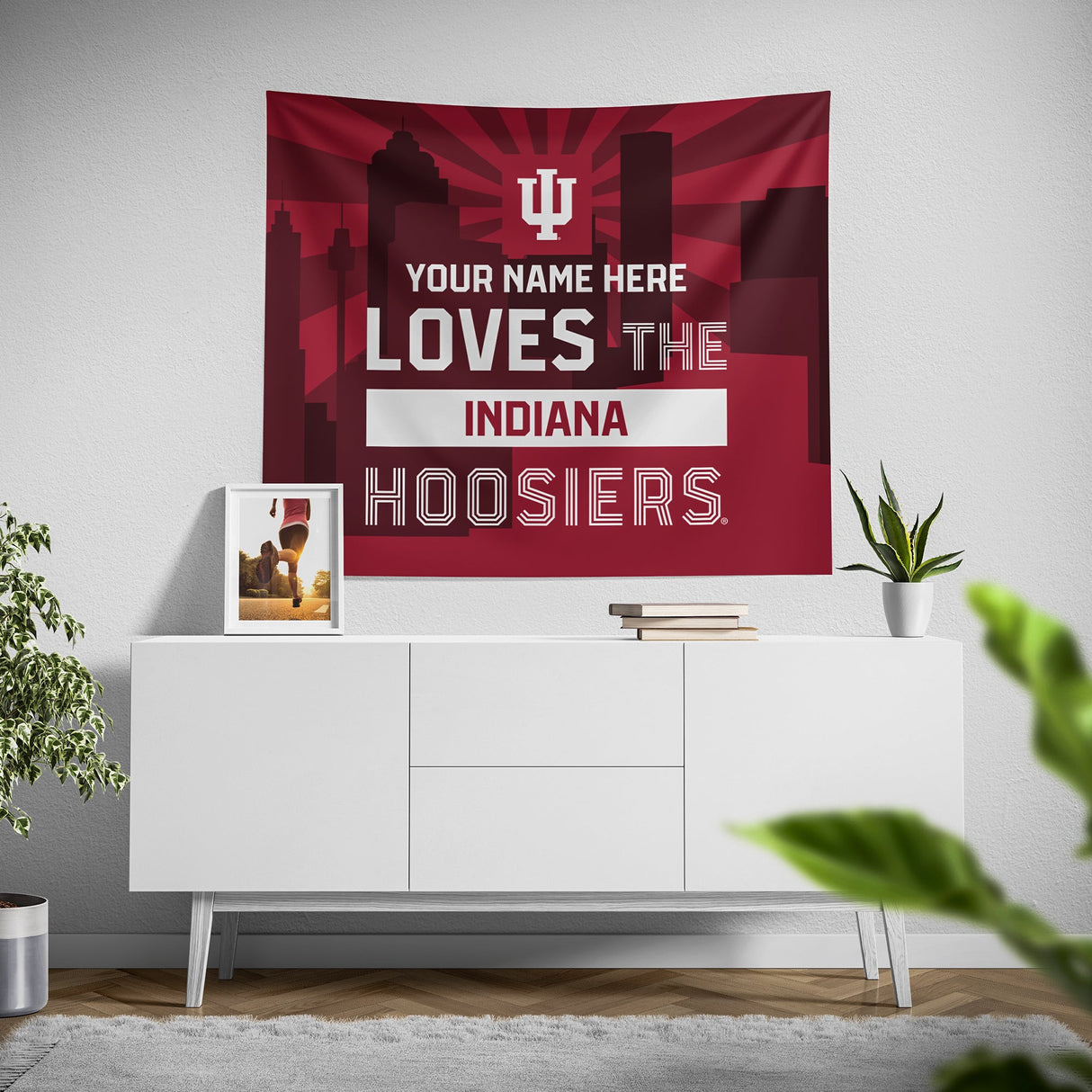 Pixsona Indiana Hoosiers Skyline Tapestry | Personalized | Custom