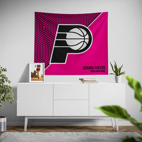 Pixsona Indiana Pacers Pink Implosion Tapestry | Personalized | Custom