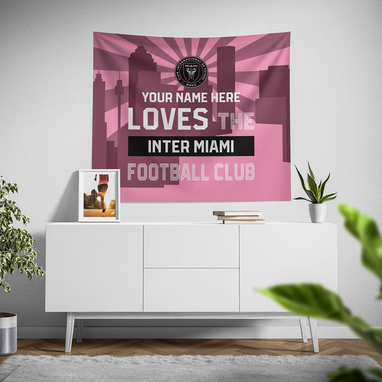 Pixsona Inter Miami FC Skyline Tapestry | Personalized | Custom