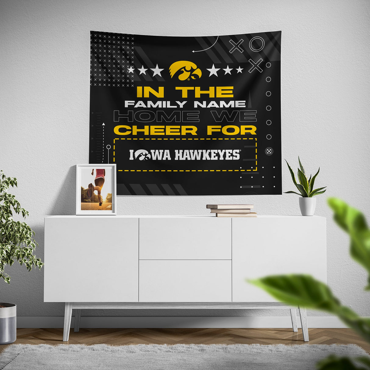 Pixsona Iowa Hawkeyes Cheer Tapestry | Personalized | Custom