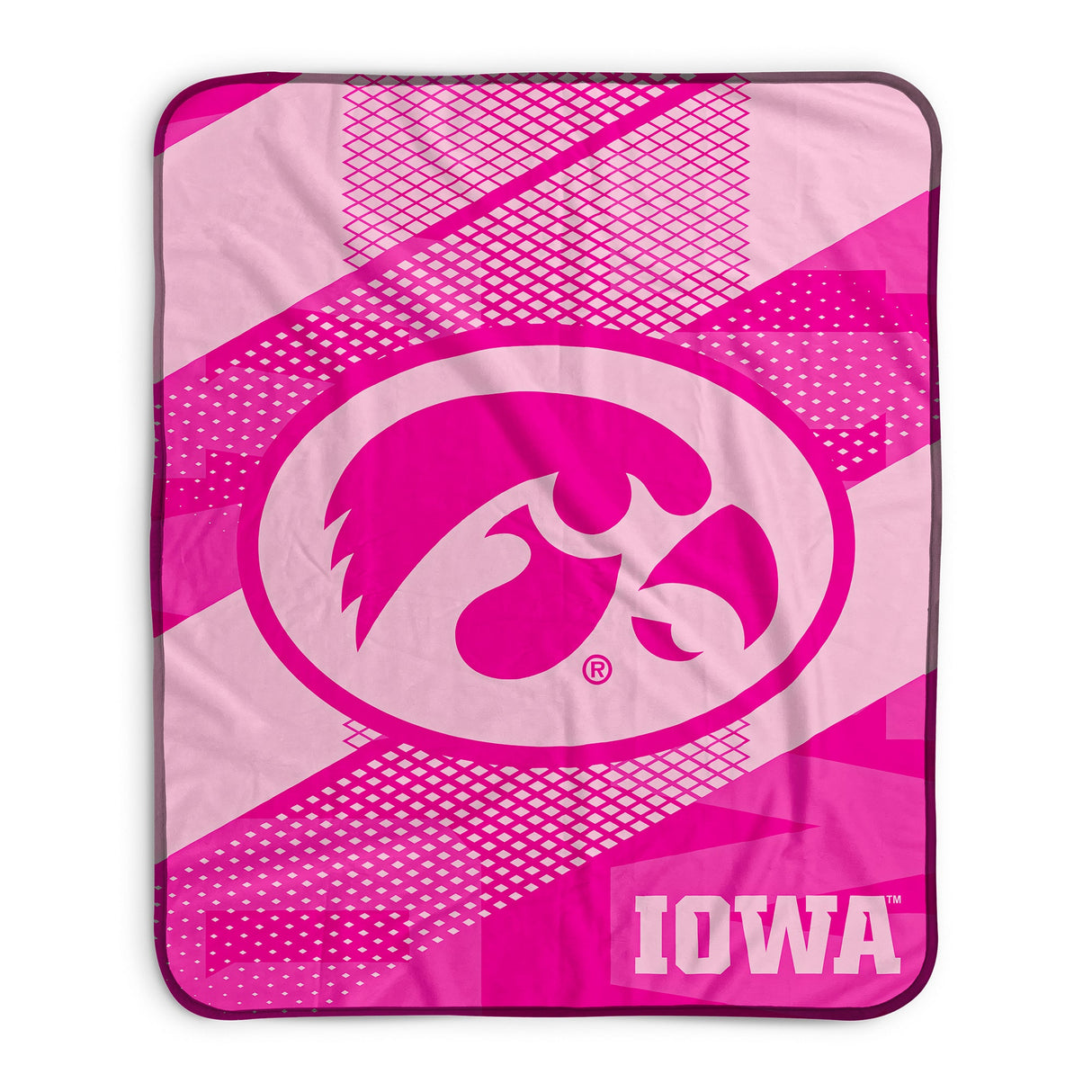 Pixsona Iowa Hawkeyes Pink Motion Pixel Fleece Blanket