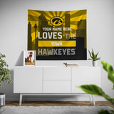 Pixsona Iowa Hawkeyes Skyline Tapestry | Personalized | Custom