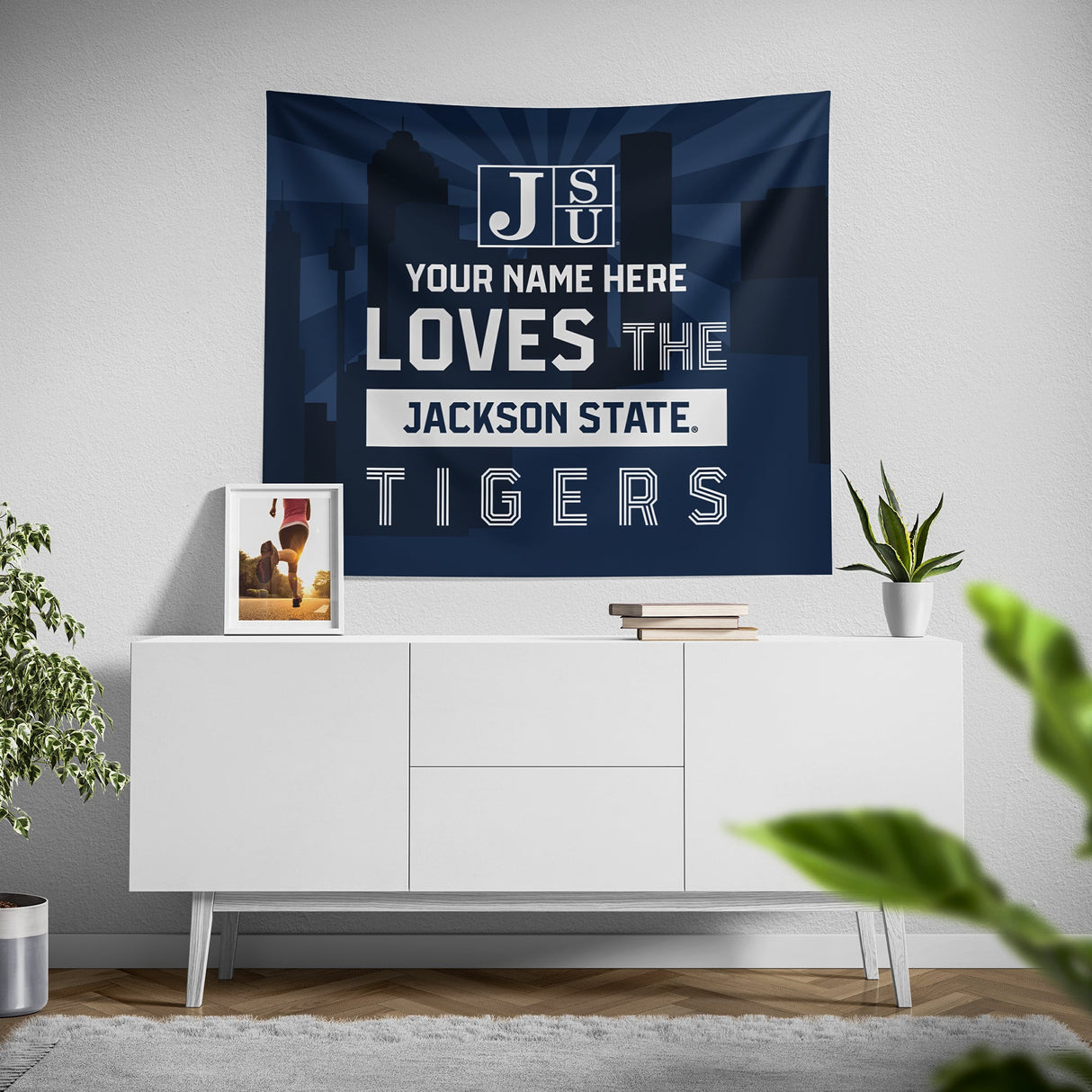 Pixsona Jackson State Tigers Skyline Tapestry | Personalized | Custom