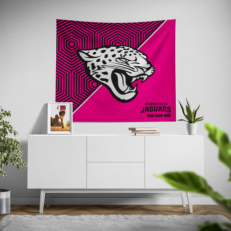 Pixsona Jacksonville Jaguars Pink Implosion Tapestry | Personalized | Custom