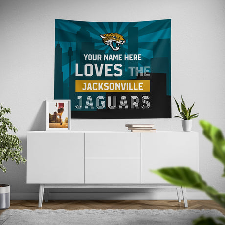 Pixsona Jacksonville Jaguars Skyline Tapestry | Personalized | Custom