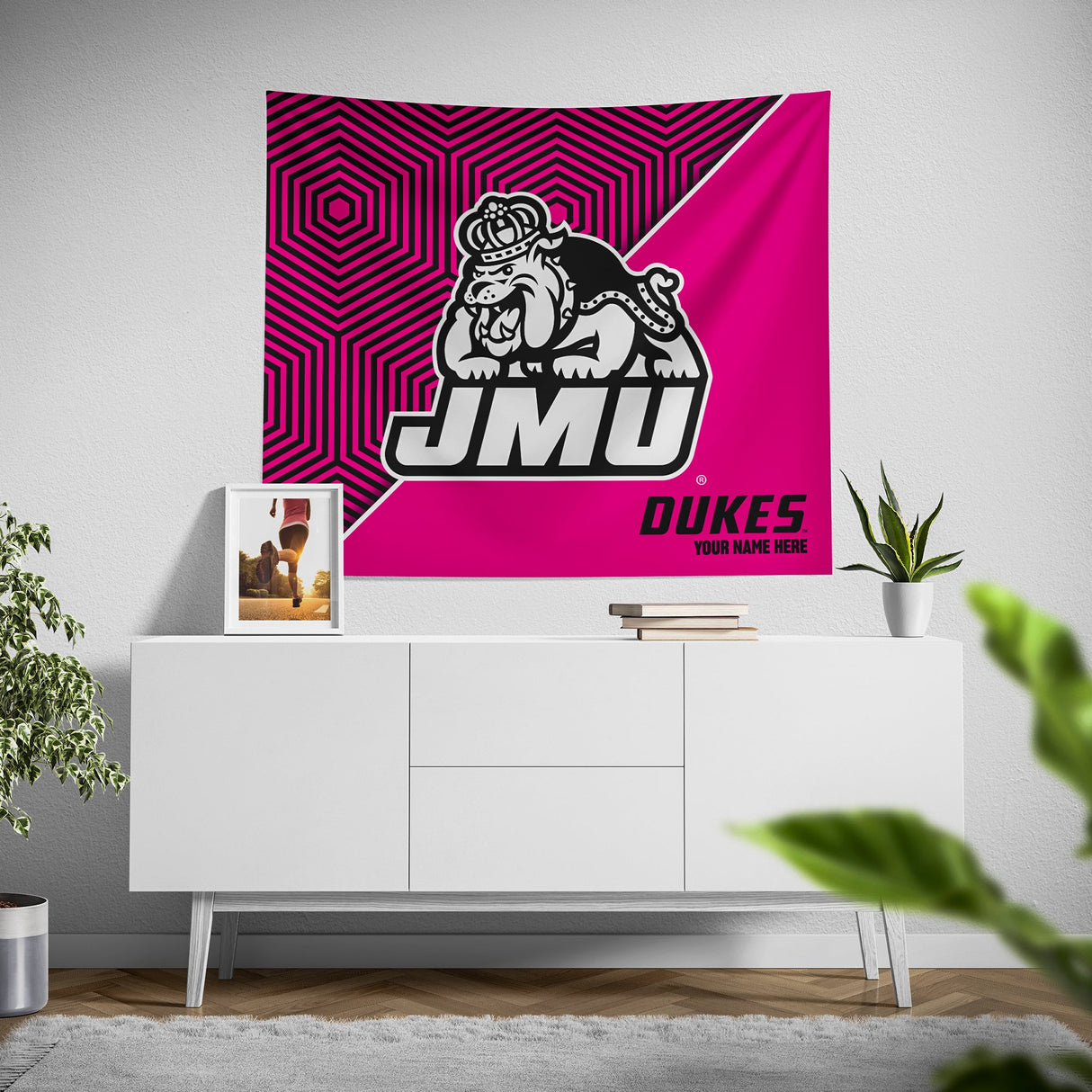 Pixsona James Madison Dukes Pink Implosion Tapestry | Personalized | Custom