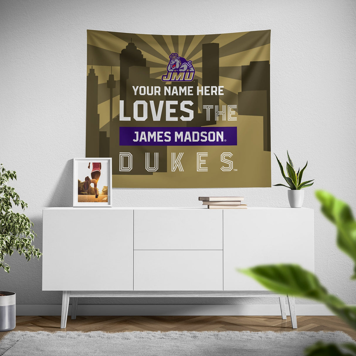 Pixsona James Madison Dukes Skyline Tapestry | Personalized | Custom