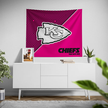 Pixsona Kansas City Chiefs Pink Implosion Tapestry | Personalized | Custom