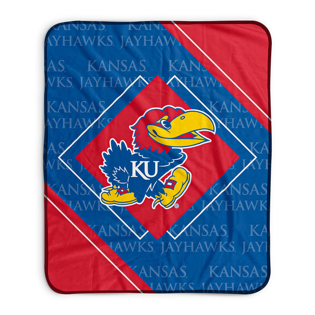 Pixsona Kansas Jayhawks Boxed Pixel Fleece Blanket