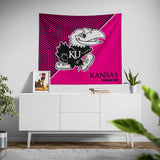 Pixsona Kansas Jayhawks Pink Implosion Tapestry | Personalized | Custom