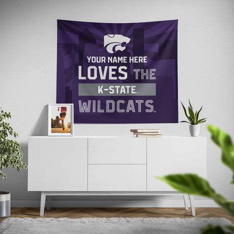 Pixsona Kansas State Wildcats Skyline Tapestry | Personalized | Custom