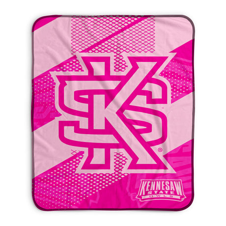 Pixsona Kennesaw State Owls Pink Motion Pixel Fleece Blanket