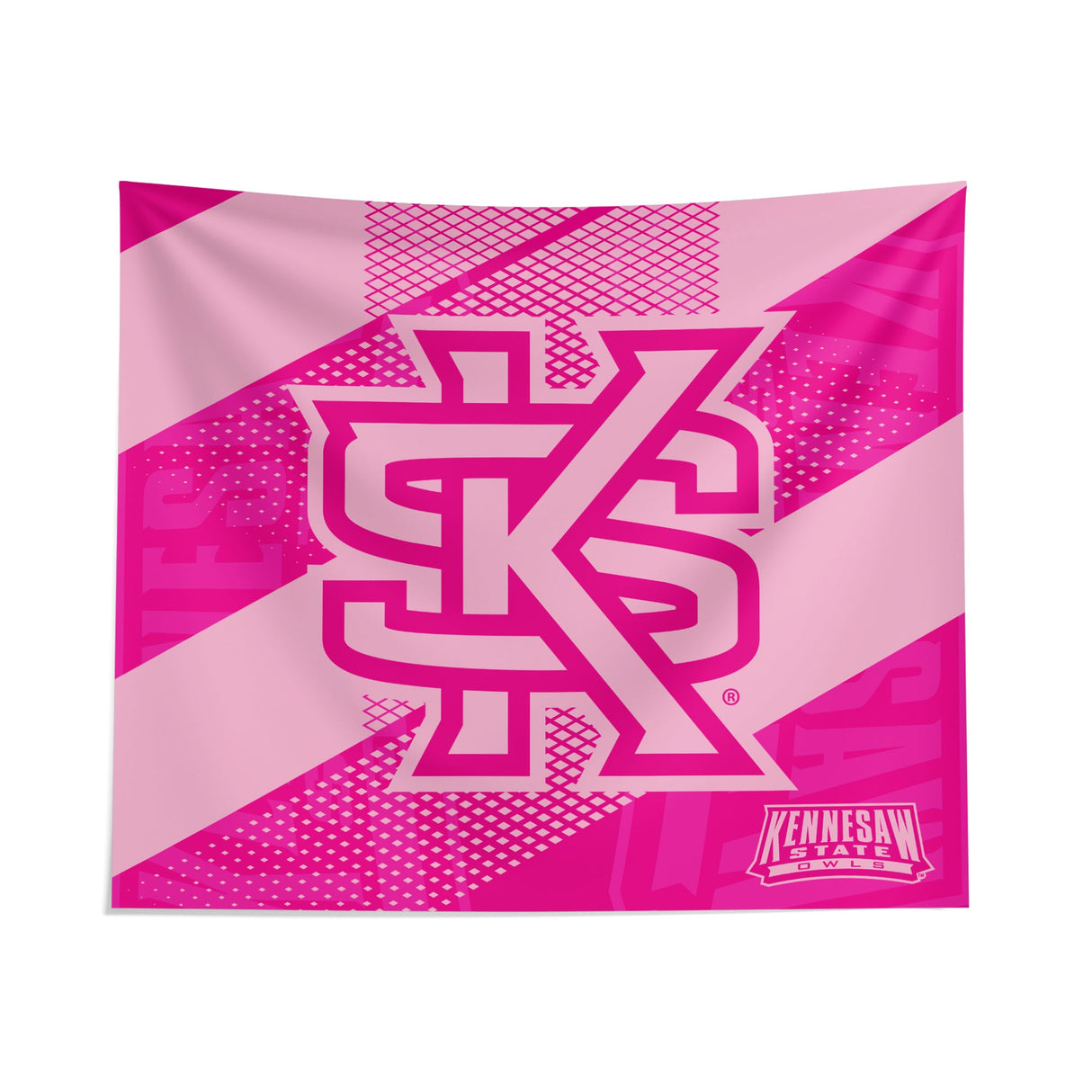 Pixsona Kennesaw State Owls Pink Motion Tapestry