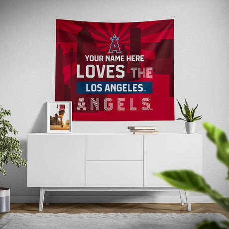 Pixsona Los Angeles Angels Skyline Tapestry | Personalized | Custom