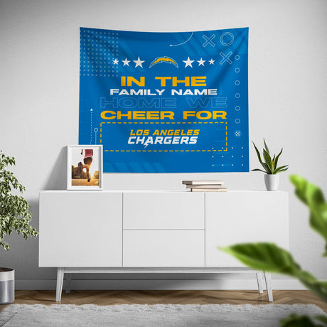 Pixsona Los Angeles Chargers Cheer Tapestry | Personalized | Custom