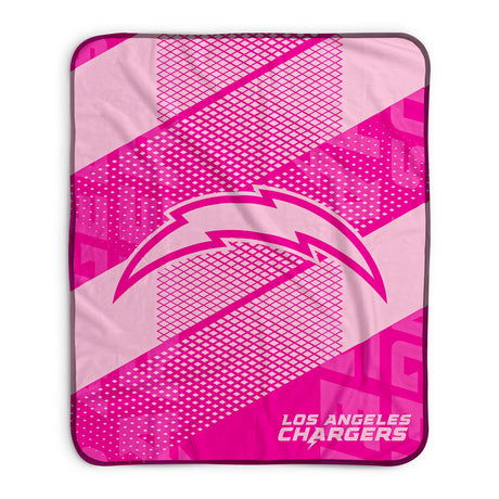 Pixsona Los Angeles Chargers Pink Motion Pixel Fleece Blanket