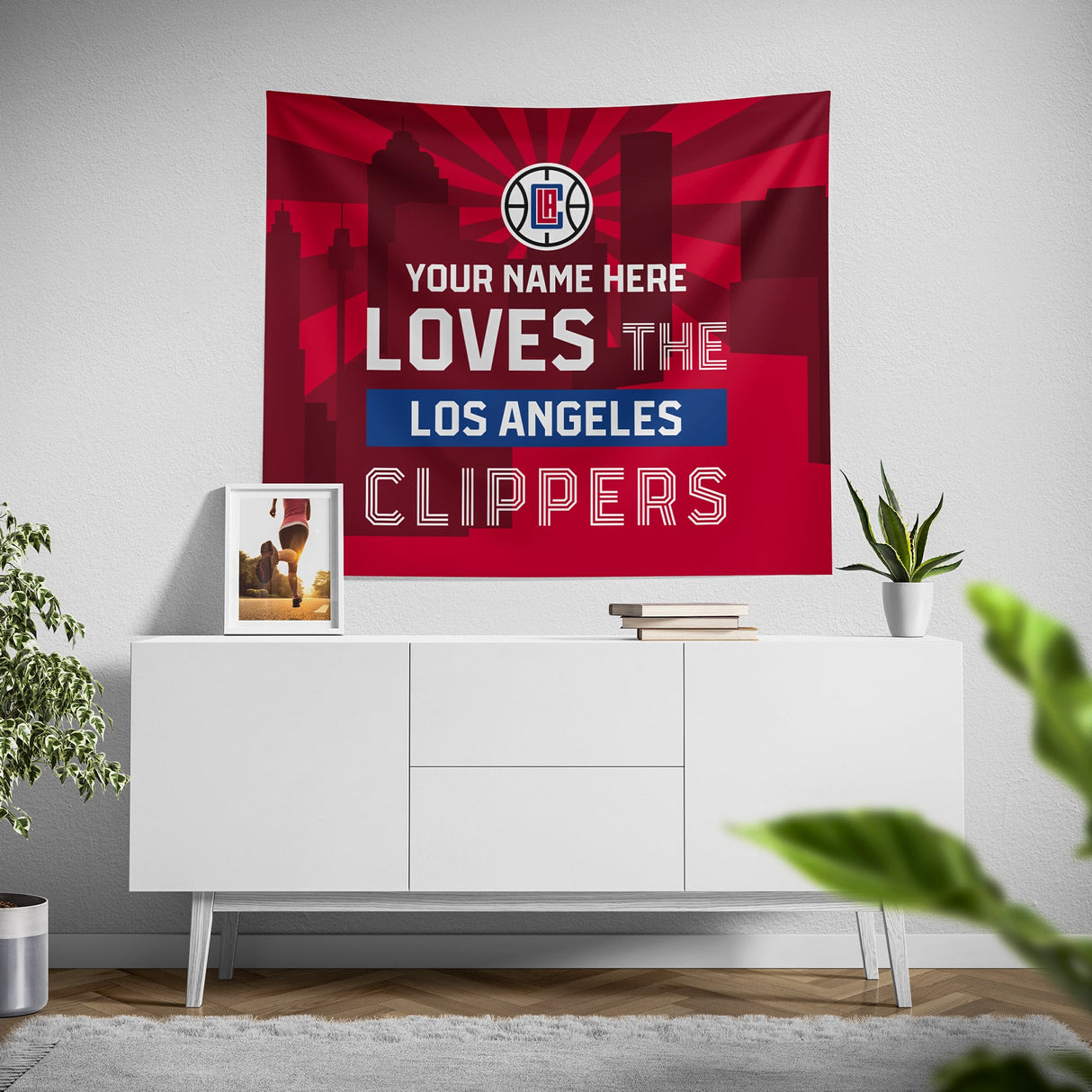 Pixsona Los Angeles Clippers Skyline Tapestry | Personalized | Custom