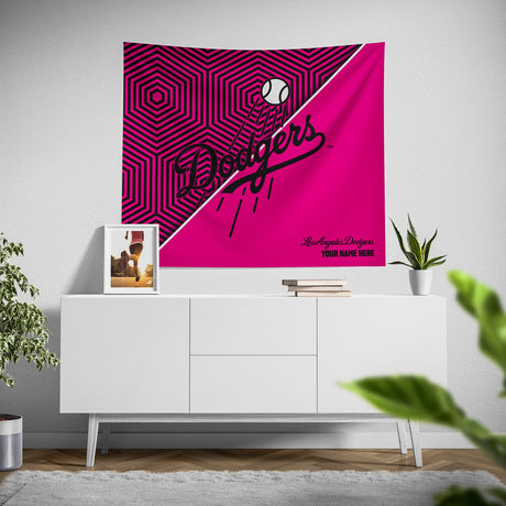 Pixsona Los Angeles Dodgers Pink Implosion Tapestry | Personalized | Custom