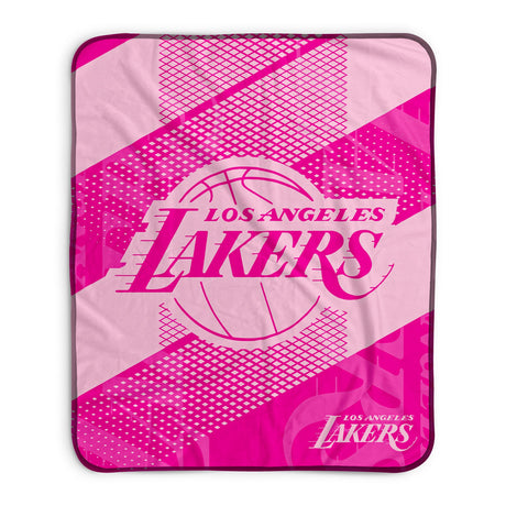 Pixsona Los Angeles Lakers Pink Motion Pixel Fleece Blanket