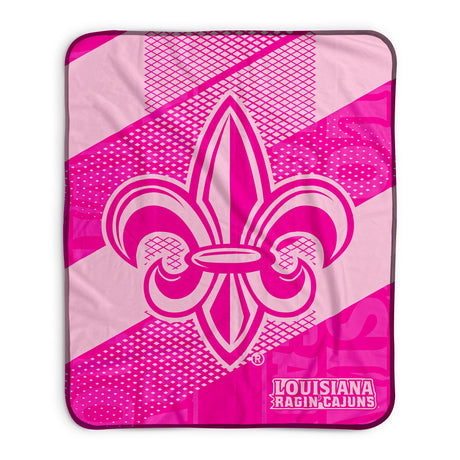 Pixsona Louisiana Lafayette Ragin Cajuns Pink Motion Pixel Fleece Blanket