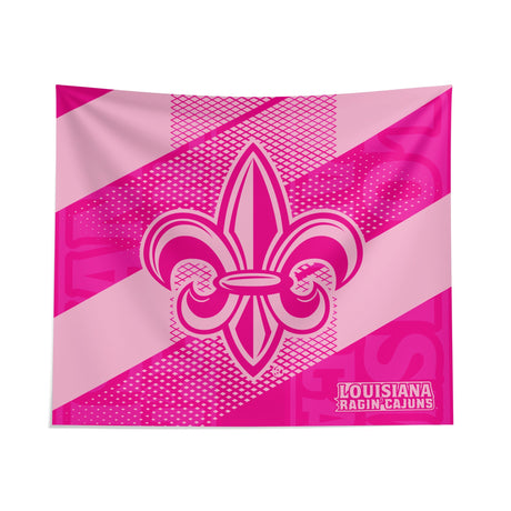 Pixsona Louisiana Lafayette Ragin Cajuns Pink Motion Tapestry