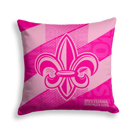 Pixsona Louisiana Lafayette Ragin Cajuns Pink Motion Throw Pillow