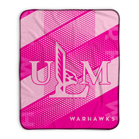 Pixsona Louisiana Monroe Warhawks Pink Motion Pixel Fleece Blanket