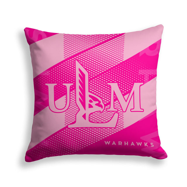 Pixsona Louisiana Monroe Warhawks Pink Motion Throw Pillow