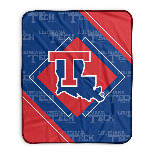 Pixsona Louisiana Tech Bulldogs Boxed Pixel Fleece Blanket