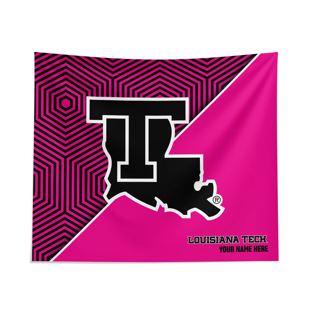 Pixsona Louisiana Tech Bulldogs Pink Implosion Tapestry | Personalized | Custom