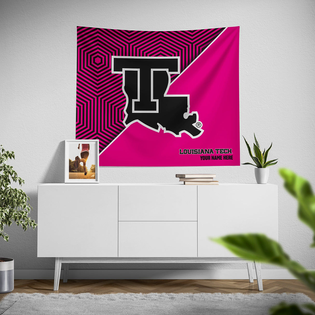 Pixsona Louisiana Tech Bulldogs Pink Implosion Tapestry | Personalized | Custom