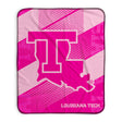 Pixsona Louisiana Tech Bulldogs Pink Motion Pixel Fleece Blanket