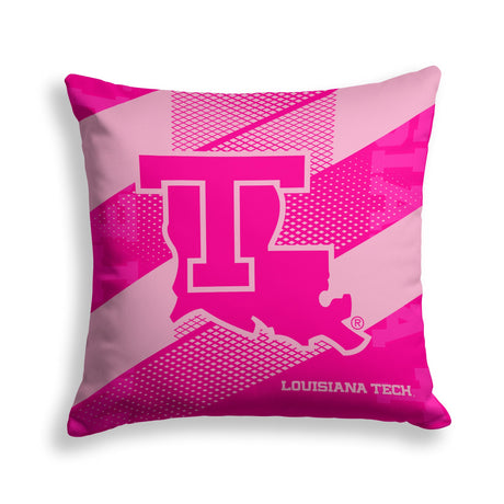 Pixsona Louisiana Tech Bulldogs Pink Motion Throw Pillow