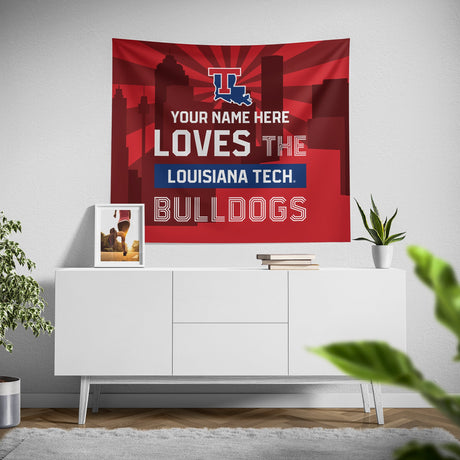 Pixsona Louisiana Tech Bulldogs Skyline Tapestry | Personalized | Custom