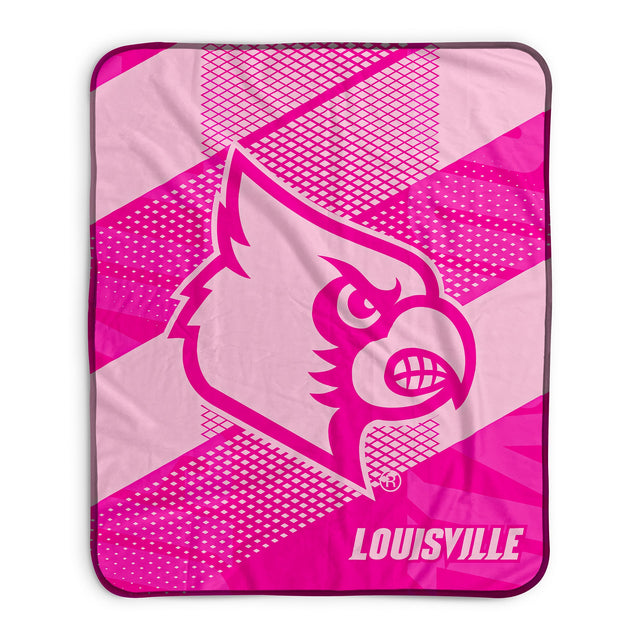 Pixsona Louisville Cardinals Pink Motion Pixel Fleece Blanket