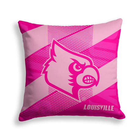 Pixsona Louisville Cardinals Pink Motion Throw Pillow