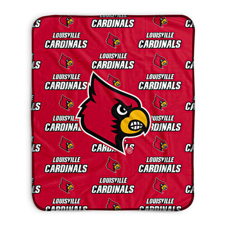Pixsona Louisville Cardinals Repeat Pixel Fleece Blanket