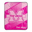 Pixsona Marshall Thundering Herd Pink Motion Pixel Fleece Blanket