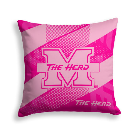 Pixsona Marshall Thundering Herd Pink Motion Throw Pillow